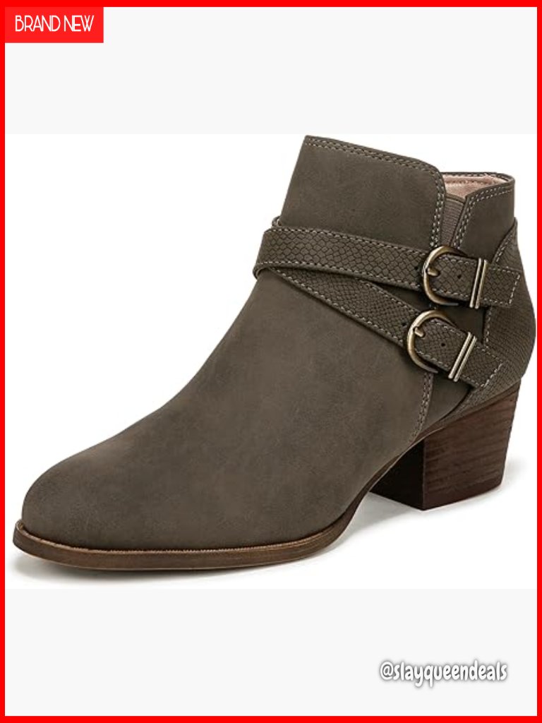 Faux Leather Ankle Boots With Traction Sole, All-Day Comfort